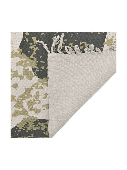 Inart Rug Rectangular Cotton with Fringes Beige