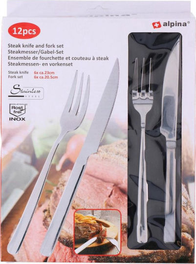 Alpina Appliances Cutlery Set Stainless Silver 12pcs