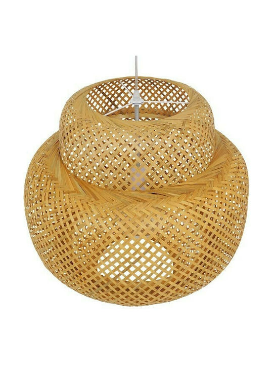GloboStar Malvides Light Κρεμαστό Φωτιστικό Καφέ Πλέγμα με Ντουί E27 56x54εκ.