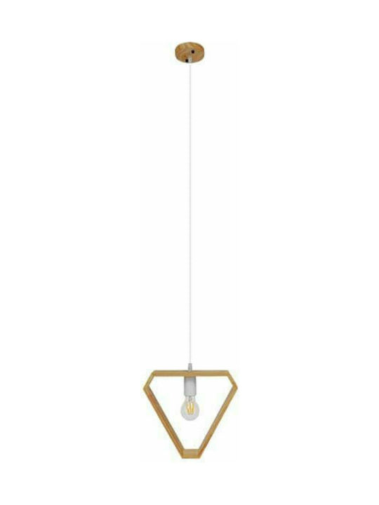 GloboStar Elise Triangle Pendant Light Beige with Socket E27 29x8x28cm