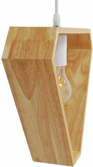 GloboStar Elise Triangle Κρεμαστό Φωτιστικό Μπεζ με Ντουί E27 29x8x28εκ.