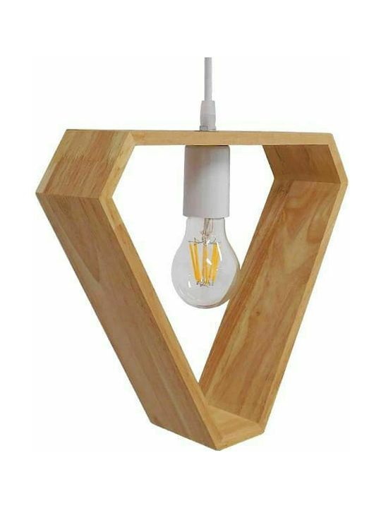 GloboStar Elise Triangle Pendant Light Beige with Socket E27 29x8x28cm