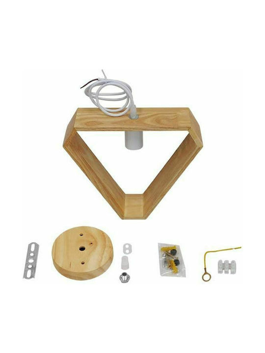 GloboStar Elise Triangle Pendant Light Beige with Socket E27 29x8x28cm