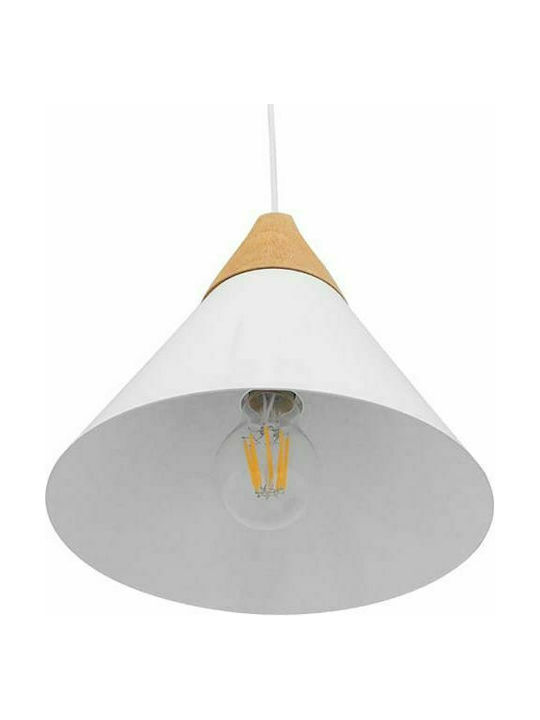 GloboStar Shade Pendant Light Suspension Bell for Socket E27 White