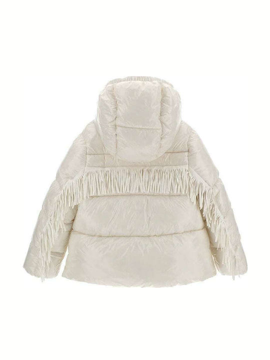 Kids' Quilted Jacket Short with Hood White