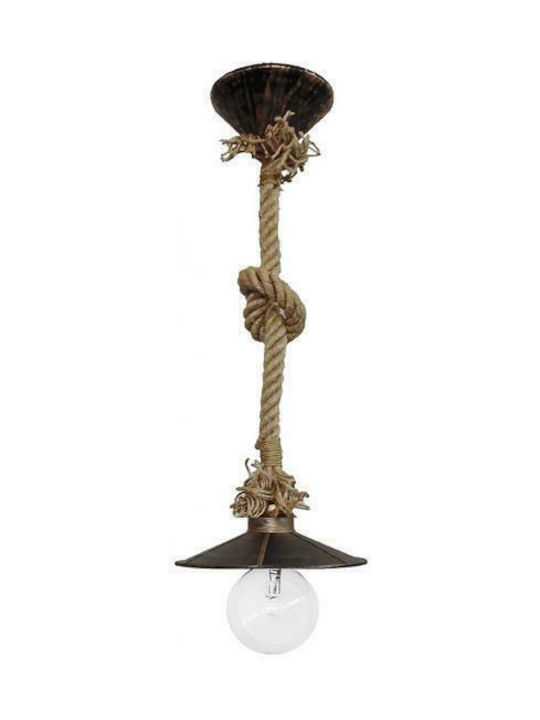 Heronia LP-150K K Rope 1/L Pendant Light Bronze with Rope for Socket E27 18.5x60cm