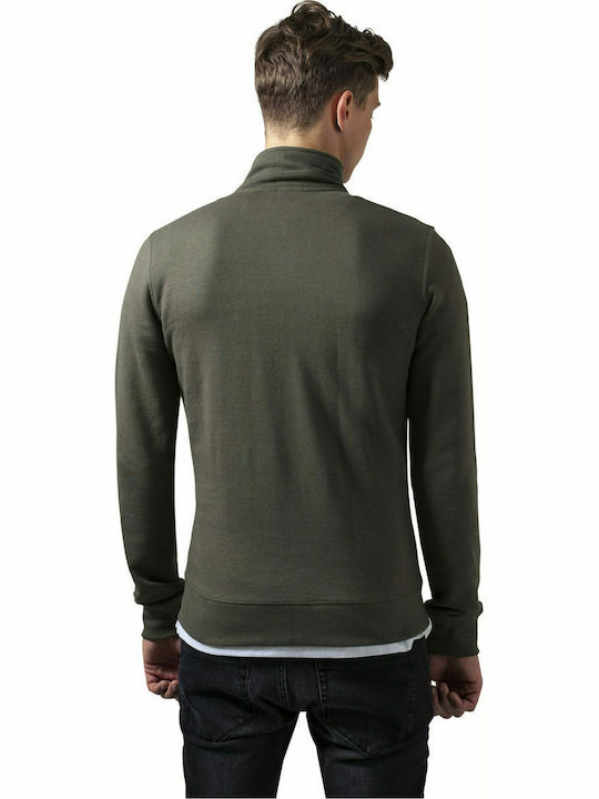 Urban Classics Men's Sweatshirt Jacket with Pockets Olive