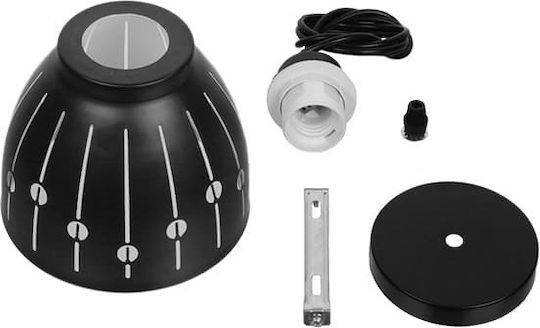 GloboStar Hunton Pendant Light Black Bell with Socket E27 12.5x12.5cm