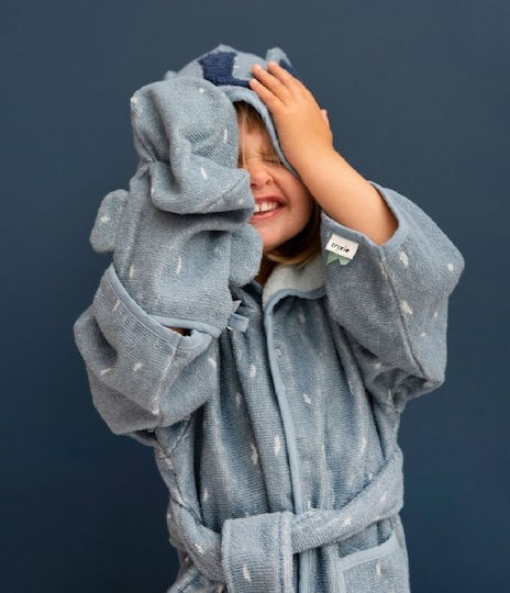 Trixie Kids Hooded Bathrobe Mrs. Elephant Blue 77115