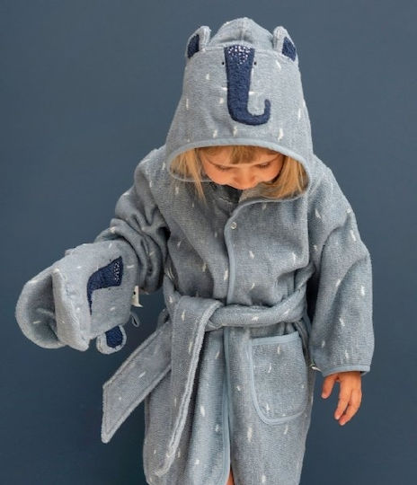 Trixie Kids Hooded Bathrobe Mrs. Elephant Blue 77115