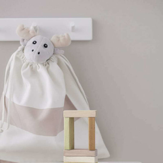 Kids Concept Wooden Kids Wall Mounted Hanger with Hooks Star 3 White 50x6x5.5cm