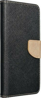 Fancy Wallet Δερματίνης Μαύρο-Χρυσό (Galaxy A22 5G)