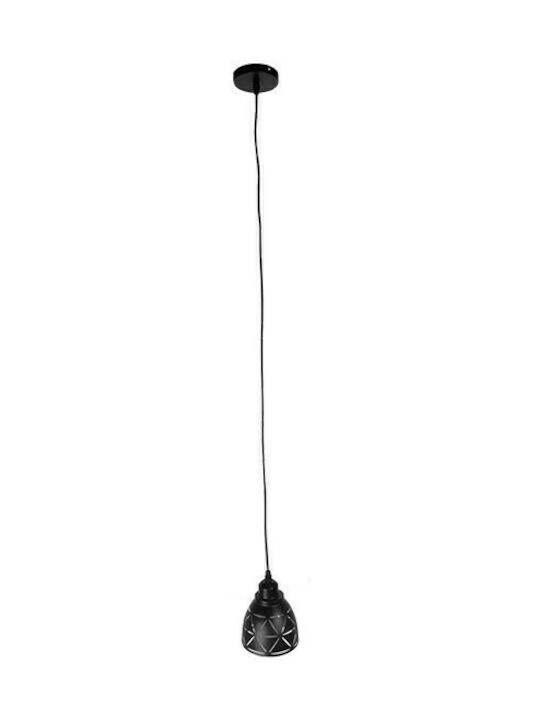 GloboStar Coolie Pendant Light Black Bell with Socket E27 13x13cm