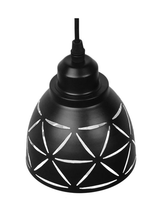 GloboStar Coolie Pendant Light Black Bell with Socket E27 13x13cm