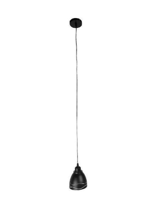 GloboStar Laguna Pendant Light Black Bell with Socket E27 12.5x12.5cm