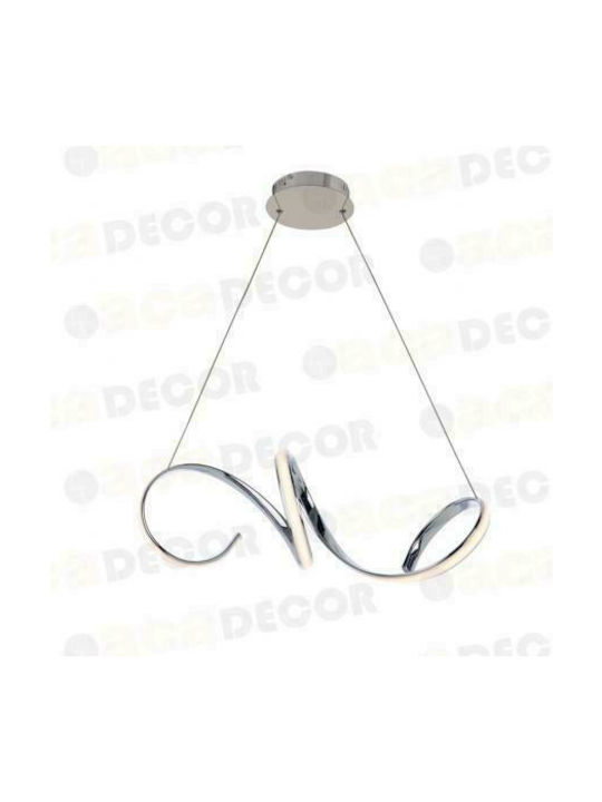 Aca Cleo Pendant Light Silver Rail 64x64cm