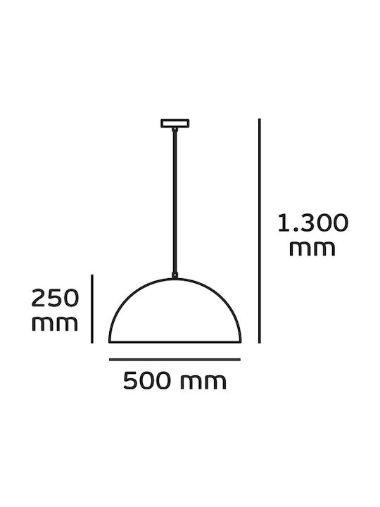 VK Lighting Pendant Light White Bell with Socket E27 50x130x25cm