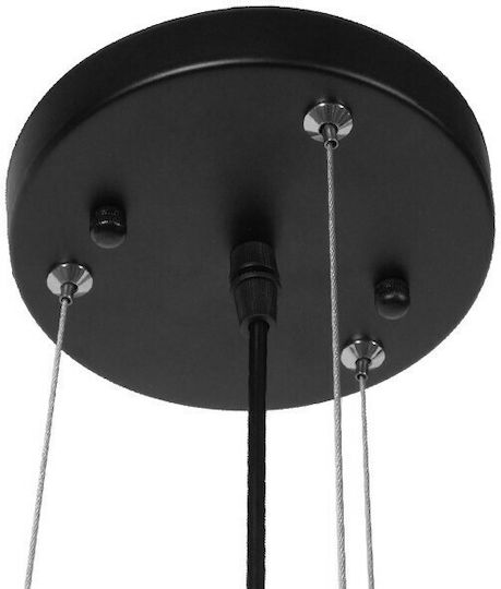 GloboStar Industrial Kevia Black Grid Pendant Ceiling Light with E27 Socket 40x40x17.5cm