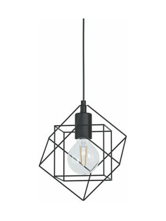 Eglo Straiton Pendant Light Single-Light Grid for Socket E27 Black