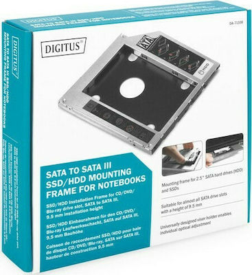 Estrutura de instalação SATA III SSD / HDD para slot de unidade de CD / DVD  / Blu-ray com 9,5 mm de altura