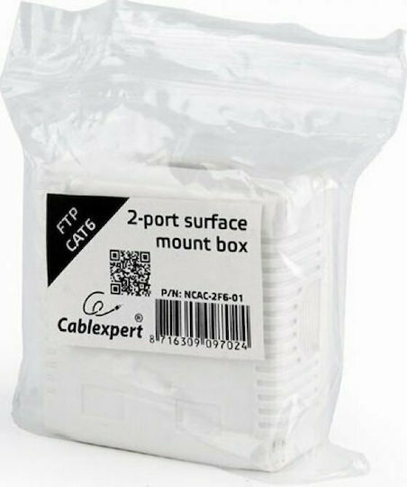 Cablexpert CAT6 UTP 2-Port sUrface Mount Box Halterung/Erweiterungsbox 1Stück (NCAC-2F6-01)