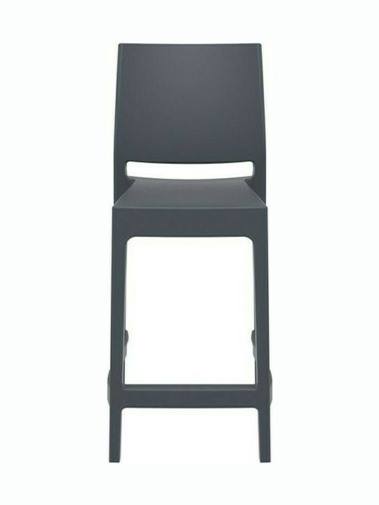 Stool for Bar Outdoor from Polypropylene Maya 65 Dark Grey 1pcs 44x50x65cm