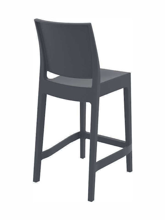 Bar Stool for Outdoor Space made of Polypropylene Maya 65 Dark Gray 44x50x65cm