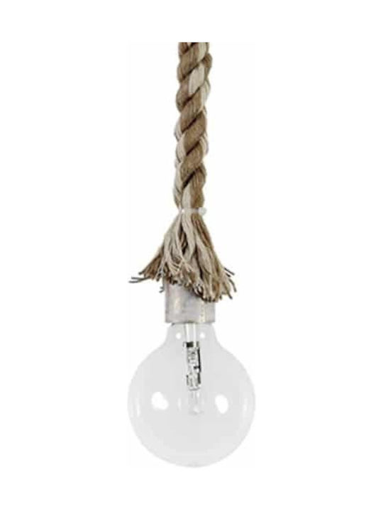 Heronia Hängende Deckenleuchte Einfaches Licht mit Seil für Fassung E27 Braun
