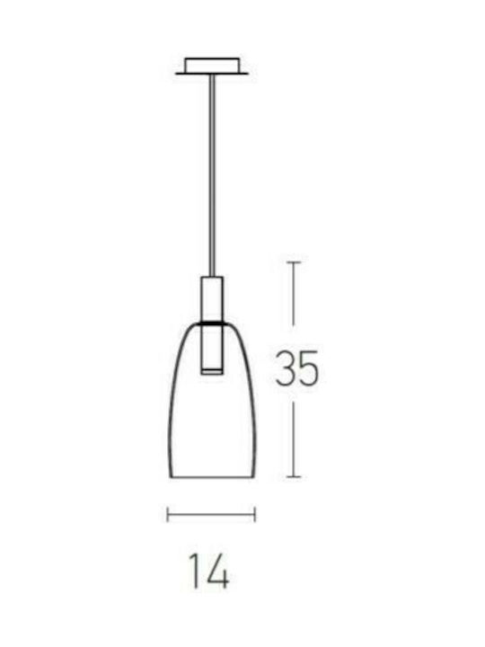 Zambelis Lights Hängende Deckenleuchte LED Federung Glocke Transparent