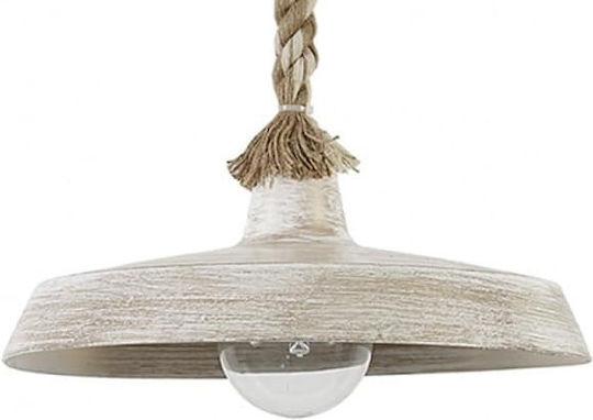 Heronia Hängelampe Braun mit Seil für Fassung E27 30x66x66cm.