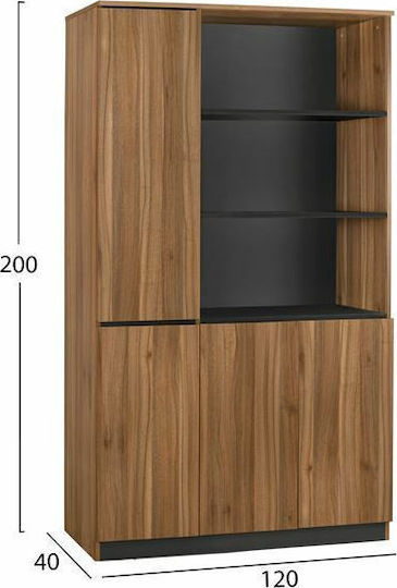 Ξύλινη Ντουλάπα Γραφείου Supreme Δρυς 120x40x200cm