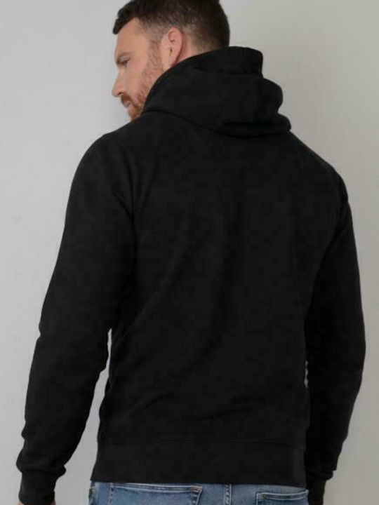 Petrol Industries Herren Sweatshirt mit Kapuze und Taschen Schwarz