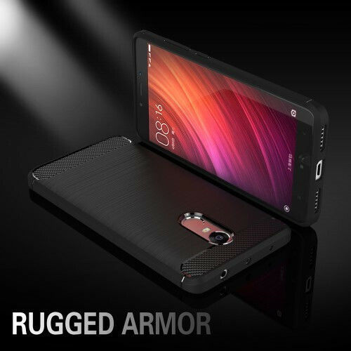 Forcell Brushed Carbon Fiber Back Cover Σιλικόνης Μαύρο (Redmi Note 4)