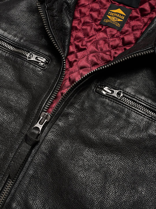 Moto Racer Lederjacke Winter Jacke Biker Schwarz