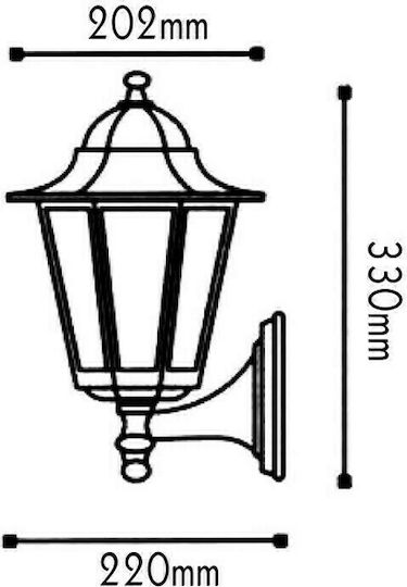 Aca Стенно Външно Фенерче E27 IP45 20.1x34.4εκ.