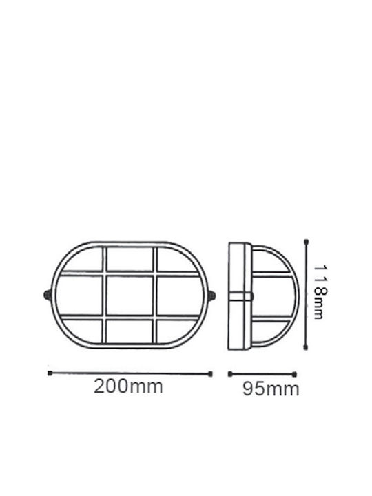Aca Wall-Mounted Outdoor Turtle Light E27 IP45 20x11.8x9.5εκ.