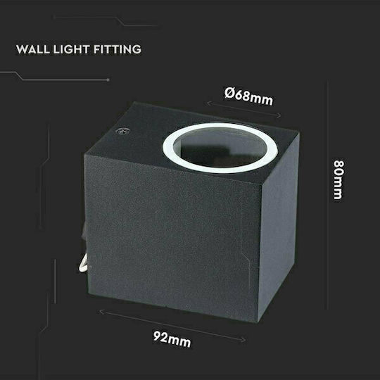 V-TAC Spot de exterior montat pe perete GU10 IP44 9.2x6.8x8εκ.
