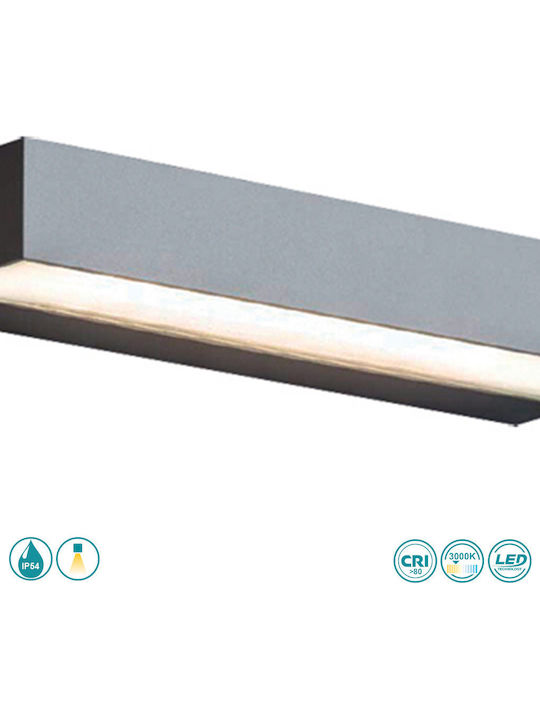 Viokef Tech Waterproof Wall-Mounted Outdoor Ceiling Light IP54 with Integrated LED Gray