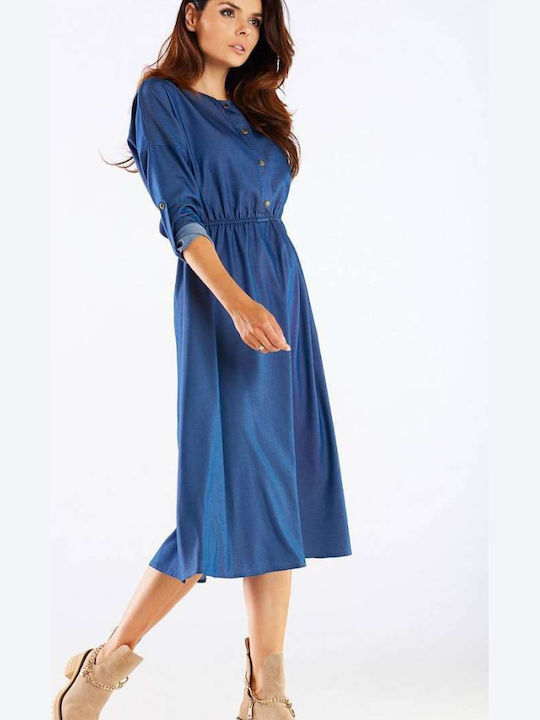 Awama Midi Dress Blue