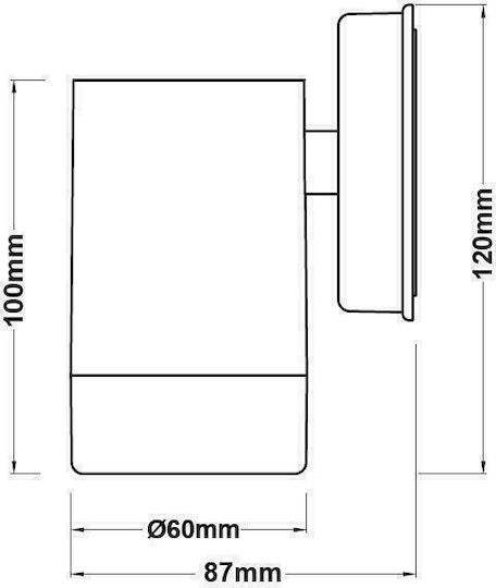 Aca SL7032 Wall-Mounted Outdoor Spot GU10 IP65 6x8.7x12cm