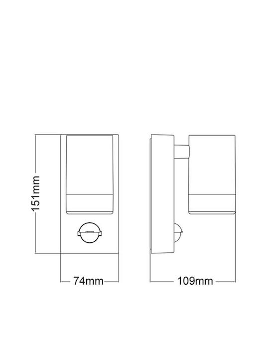 Aca Waterproof Wall-Mounted Spot for Outdoor IP65 GU10 White