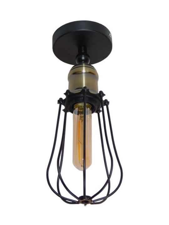 GloboStar Industrial Industrial Φωτιστικό Τοίχου με Ντουί E27 Μαύρο 12x32εκ.