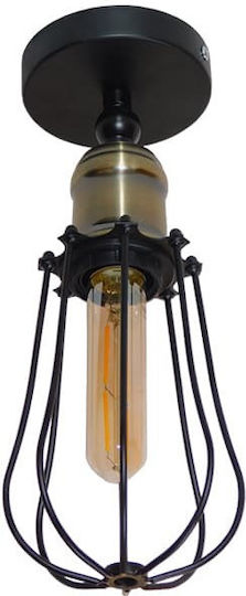 GloboStar Industrial Wall Lamp with E27 Socket Black 12x32cm