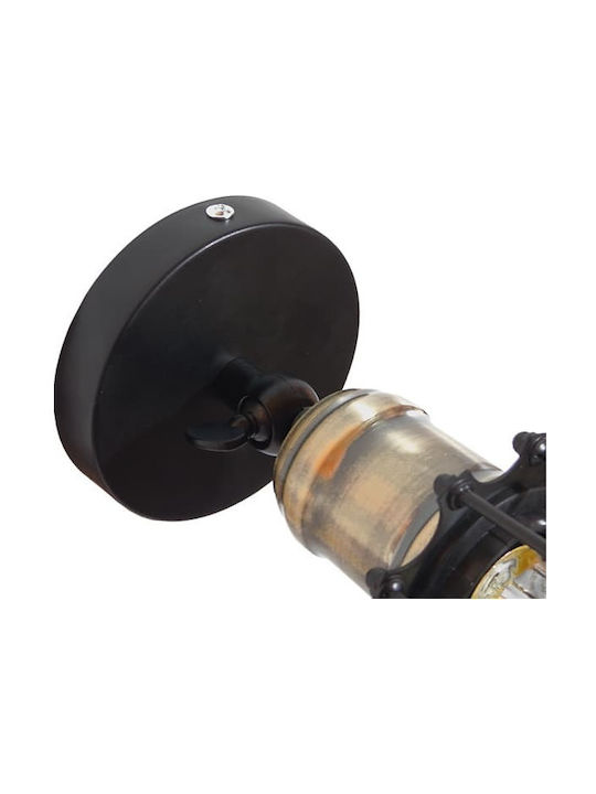 GloboStar Industrial Industrial Φωτιστικό Τοίχου με Ντουί E27 Μαύρο 12x32εκ.