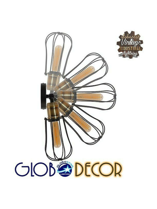 GloboStar Industrial Industrial Φωτιστικό Τοίχου με Ντουί E27 Μαύρο 12x32εκ.