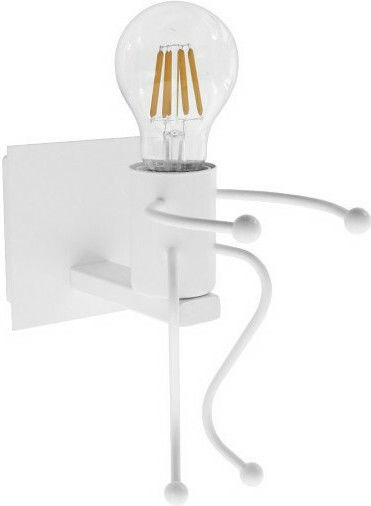 GloboStar Clay Modern Wandleuchte mit E27 Lampenbirnensockel Weiß 12x17x17cm