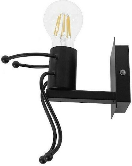 GloboStar Joyce Modern Lamp Wall with Socket E27 Black 12x19x17cm