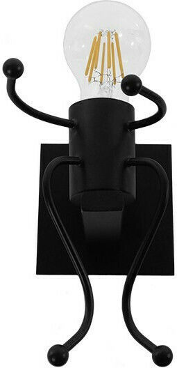 GloboStar Joyce Modern Lamp Wall with Socket E27 Black 12x19x17cm