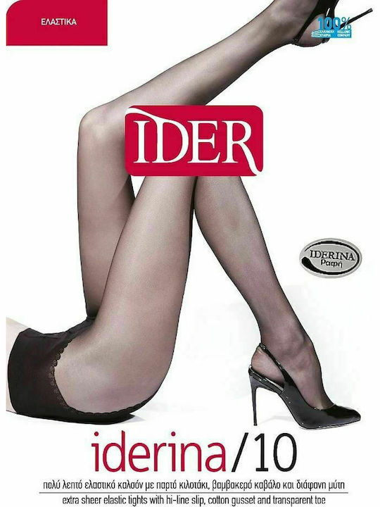 Iderina Γυναικείο Καλσόν 10 Den με Ραφή Μαύρο