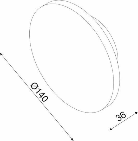 Aca Eclipse Modern Lamp Wall with Integrated LED and Warm White Light Gold 14x3.8cm